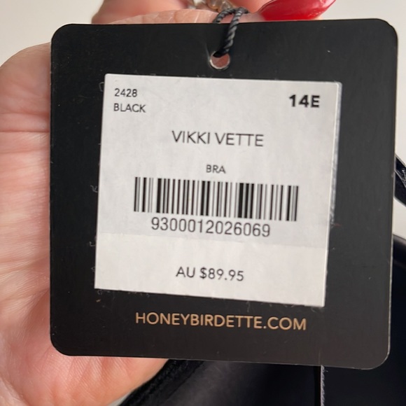 Honey Birdette black Vicki Vette bra 14E new with tags zip front/leather holster - Picture 12 of 12